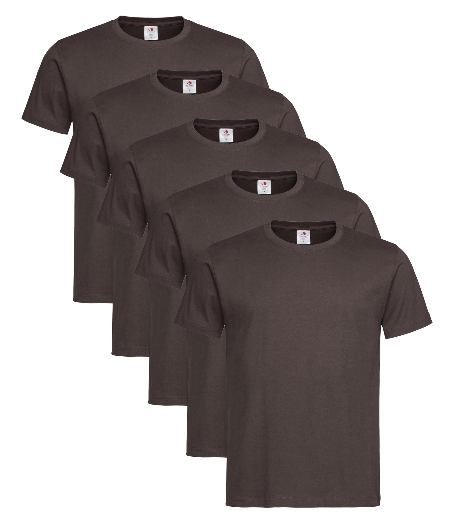 Stedman ST2000 Unisex Classic Regular Fit Crew Necked T-Shirt 155gsm 100% Cotton Mixed colors (pack of 5) - COOZO