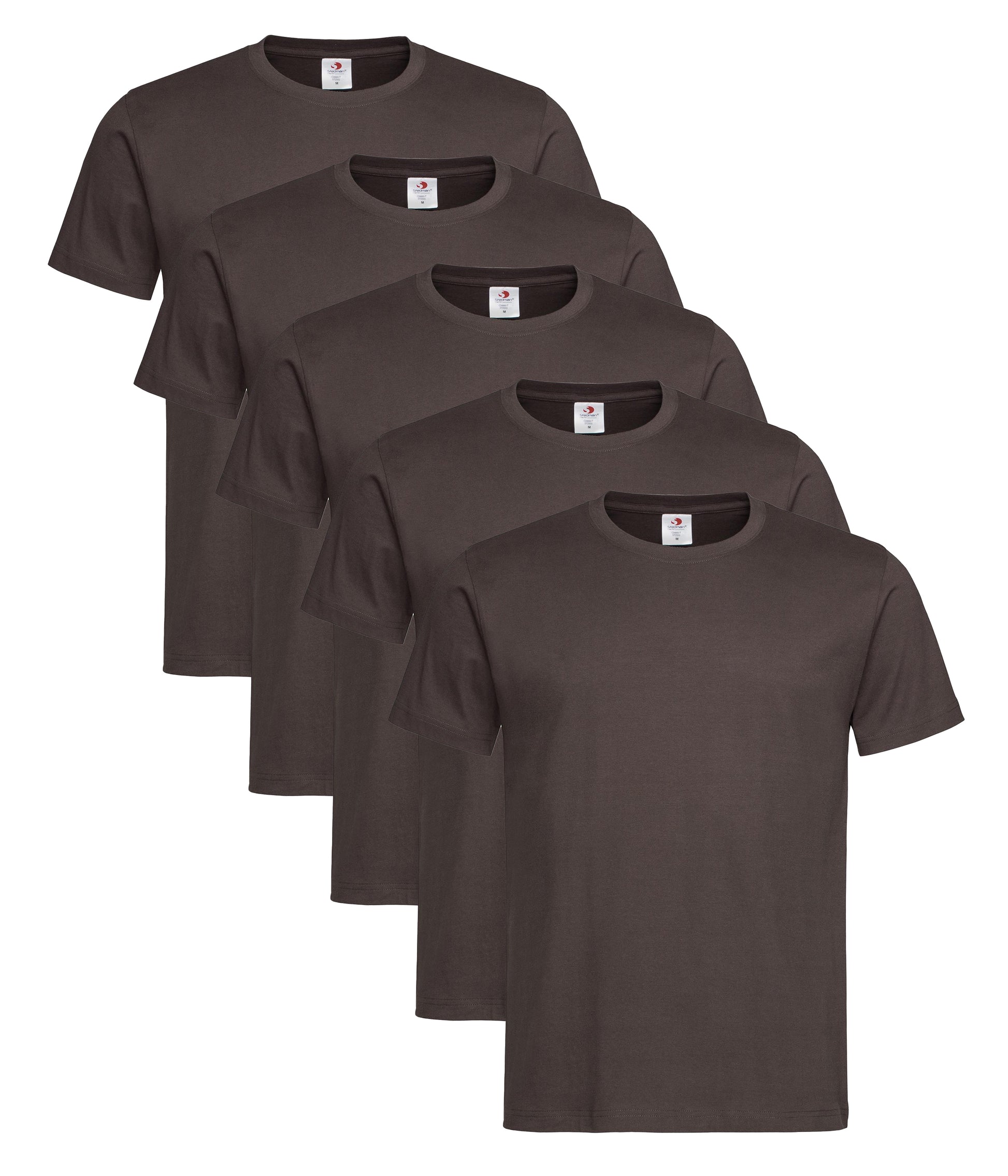 Stedman ST2000 Unisex Classic Regular Fit Crew Necked T-Shirt 155gsm 100% Cotton Mixed colors (pack of 5) - COOZO