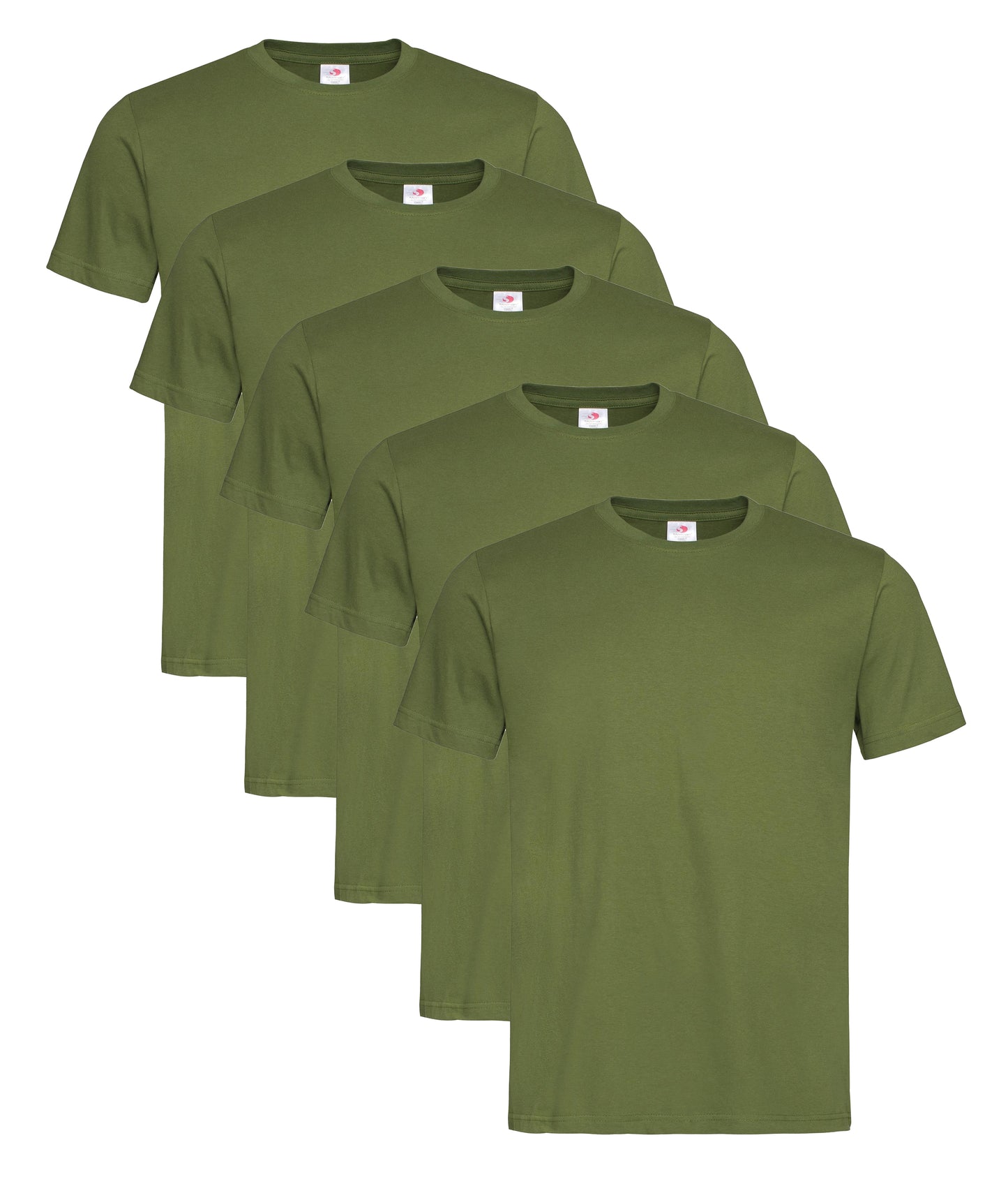 Stedman ST2000 Unisex Classic Regular Fit Crew Necked T-Shirt 155gsm 100% Cotton Mixed colors (pack of 5) - COOZO
