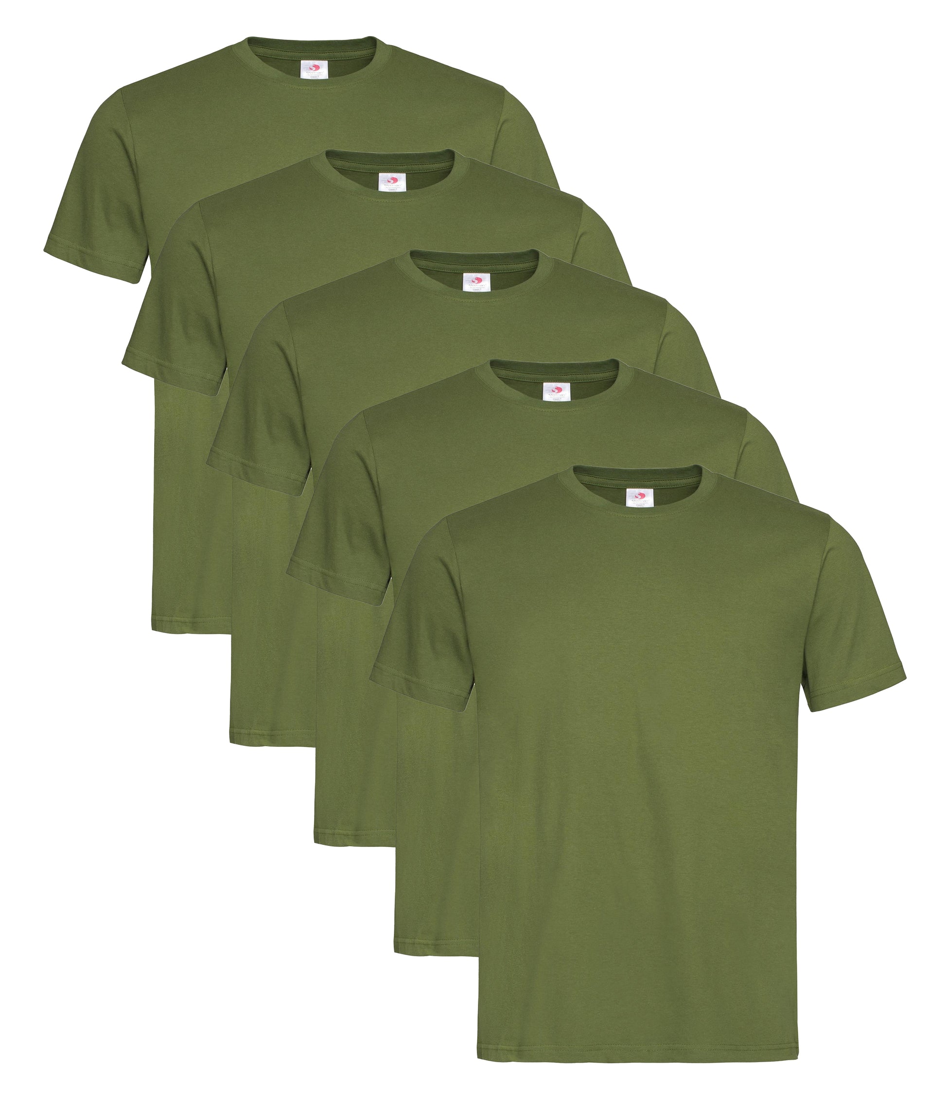 Stedman ST2000 Unisex Classic Regular Fit Crew Necked T-Shirt 155gsm 100% Cotton Mixed colors (pack of 5) - COOZO