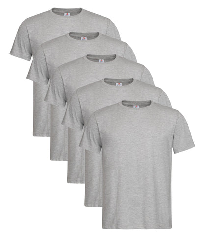 Stedman ST2000 Unisex Classic Regular Fit Crew Necked T-Shirt 155gsm 100% Cotton (pack of 5) - COOZO