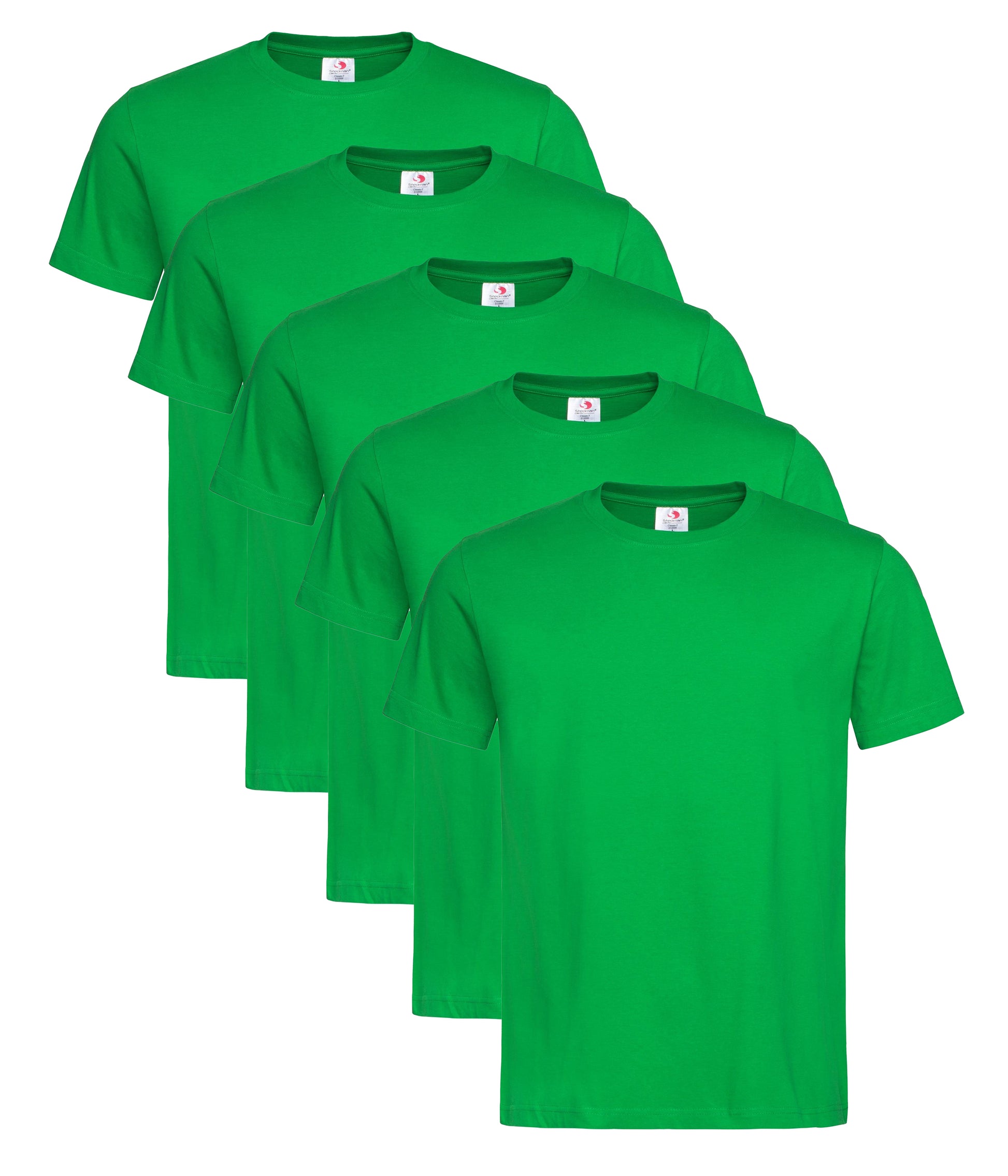 Stedman ST2000 Unisex Classic Regular Fit Crew Necked T-Shirt 155gsm 100% Cotton Mixed colors (pack of 5) - COOZO