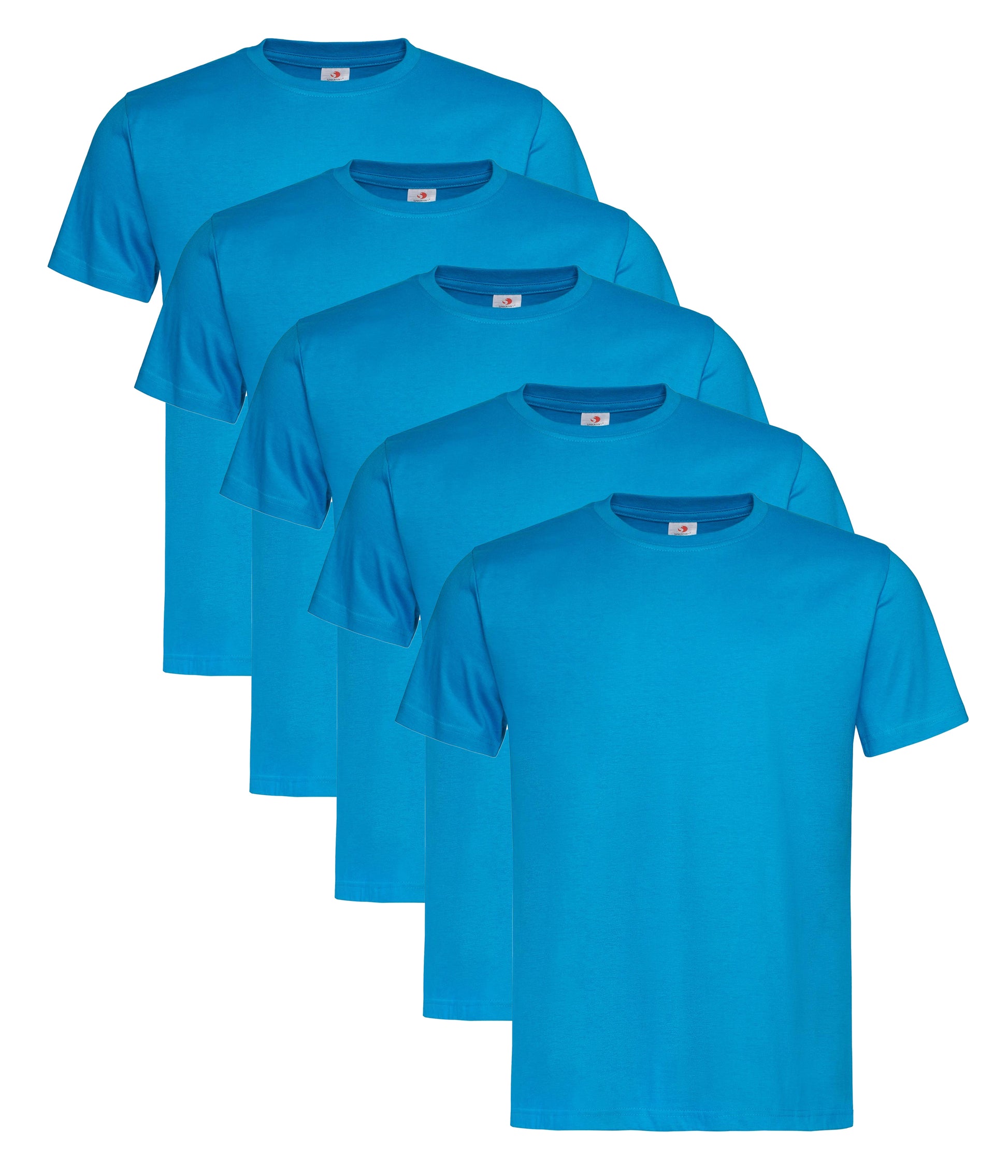 Stedman ST2000 Unisex Classic Regular Fit Crew Necked T-Shirt 155gsm 100% Cotton Mixed colors (pack of 5) - COOZO