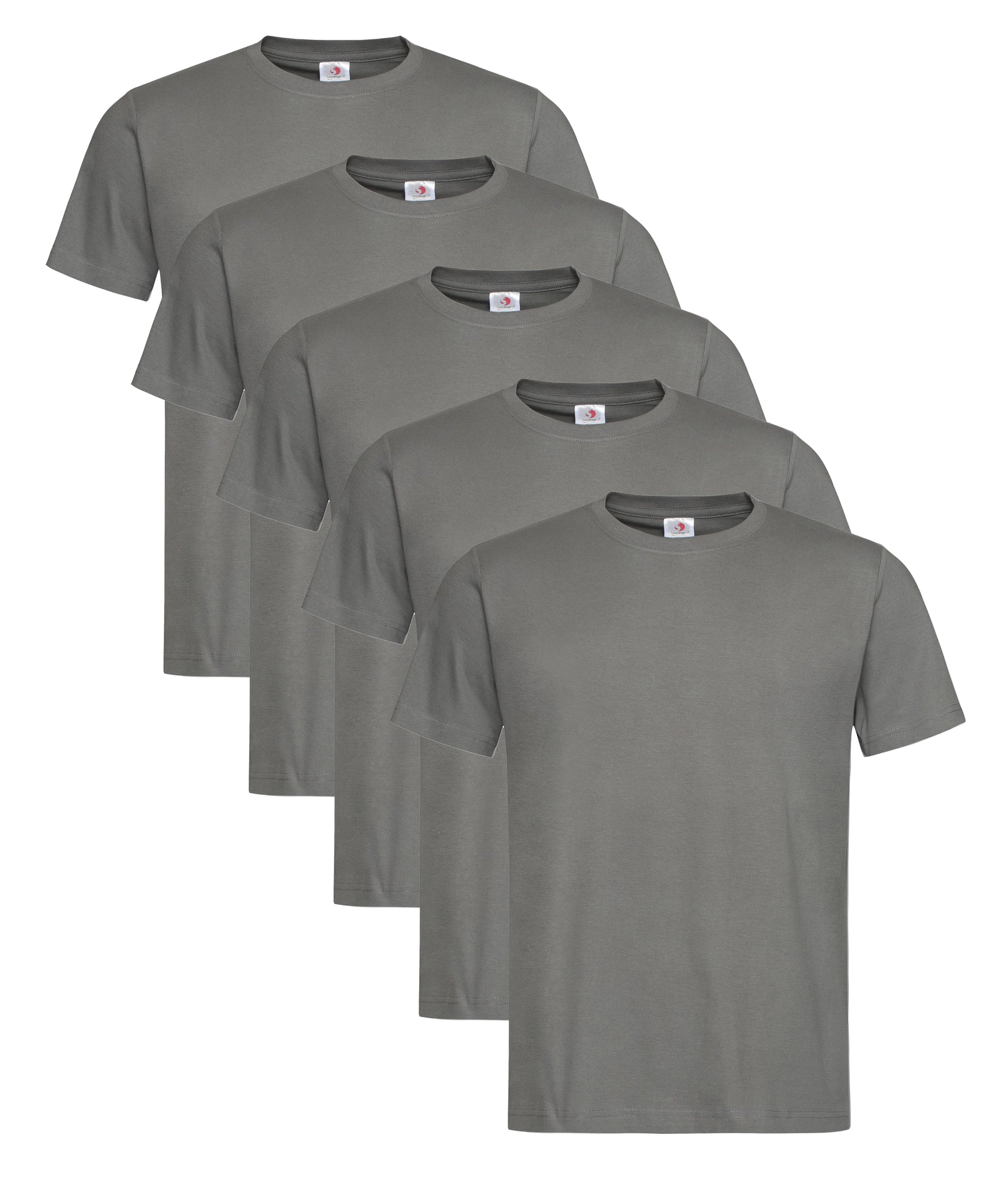 Stedman ST2000 Unisex Classic Regular Fit Crew Necked T-Shirt 155gsm 100% Cotton Mixed colors (pack of 5) - COOZO