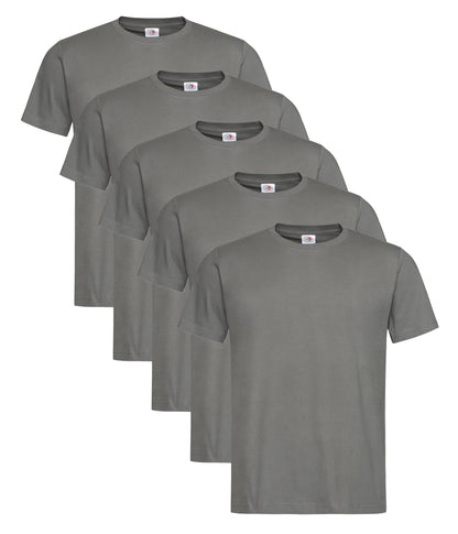 Stedman ST2000 Unisex Classic Regular Fit Crew Necked T-Shirt 155gsm 100% Cotton Mixed colors (pack of 5) - COOZO