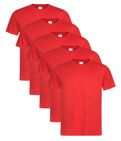 Stedman ST2000 Unisex Classic Regular Fit Crew Necked T-Shirt 155gsm 100% Cotton (pack of 5) - COOZO