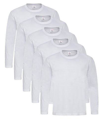 Stedman ST2500 Unisex Classic Long Sleeved Regular Fit T-Shirt 155gsm 100% Cotton (pack of 5) - COOZO