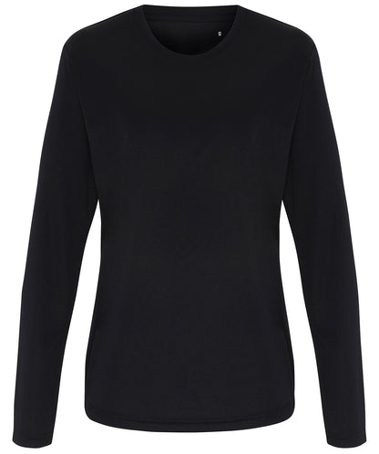 TriDri? TR060 Crew neck Women's Long Sleeve Performance Wicking fabric T-Shirt 100% Polyester - COOZO