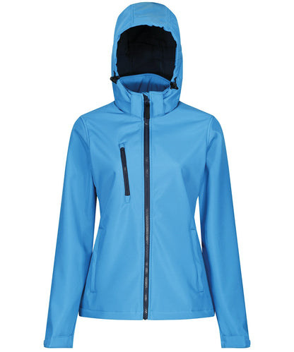 Regatta TRA702 Women's venturer 3-layer hoodedwaterproof wind resistant and breathable softshell jacket - COOZO