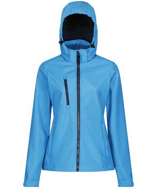Regatta TRA702 Women's venturer 3-layer hoodedwaterproof wind resistant and breathable softshell jacket - COOZO