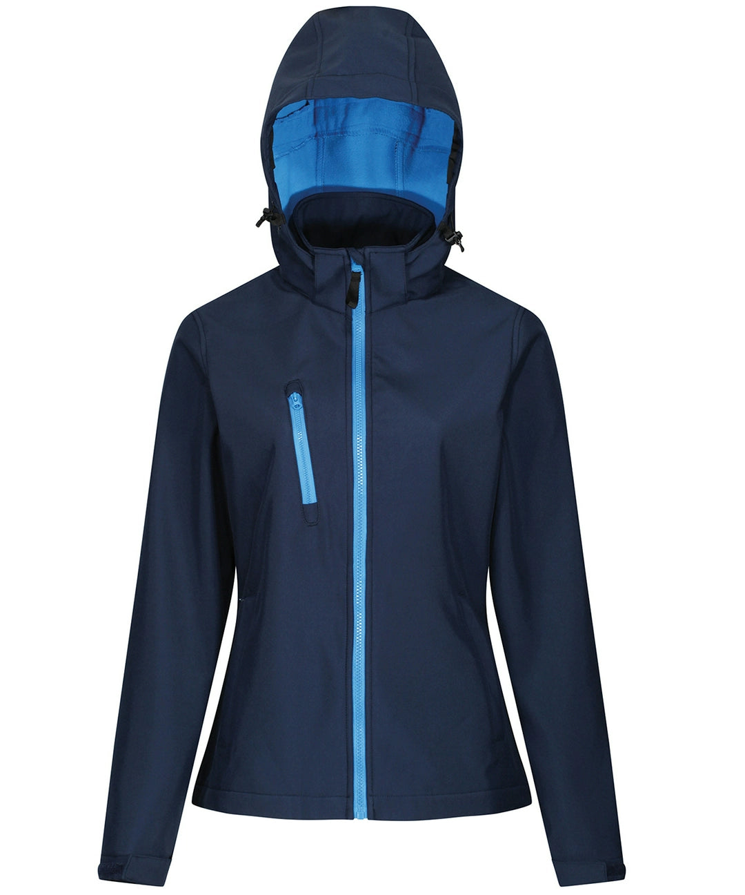 Regatta TRA702 Women's venturer 3-layer hoodedwaterproof wind resistant and breathable softshell jacket - COOZO
