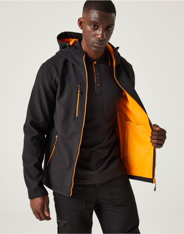 Regatta TRA705 Navigate 2-Layer Hooded Softshell Showerproof and windproof Jacket 100% Polyester - COOZO