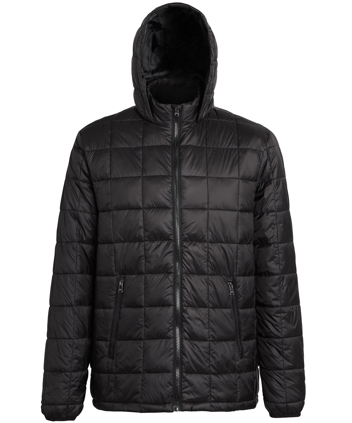 2786 TS025 Box quilt hooded Jacket lightweight polyester fillsemi-fitted styling - COOZO
