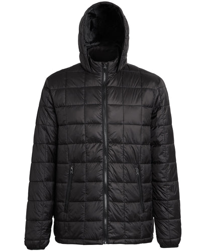 2786 TS025 Box quilt hooded Jacket lightweight polyester fillsemi-fitted styling - COOZO