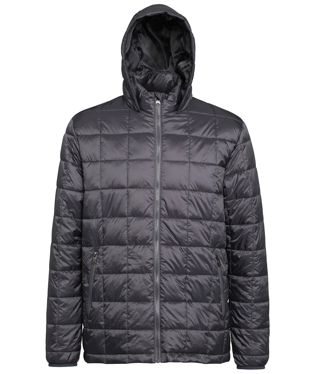 2786 TS025 Box quilt hooded Jacket lightweight polyester fillsemi-fitted styling - COOZO