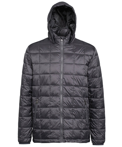 2786 TS025 Box quilt hooded Jacket lightweight polyester fillsemi-fitted styling - COOZO