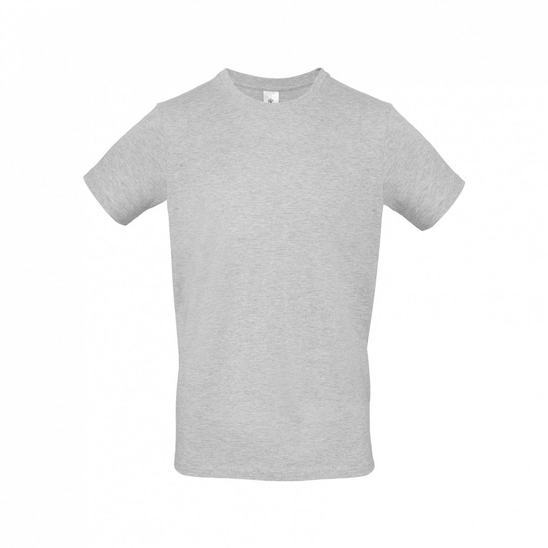 B&C TU01T Men's #E150 short sleeve t-shirt 100% Pre-shrunk ringspun cotton Tubular construction Thin collar rib Light color - COOZO