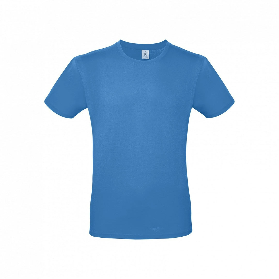 B&C TU01T Men's #E150 short sleeve t-shirt 100% Pre-shrunk ringspun cotton Tubular construction Thin collar rib Light color - COOZO
