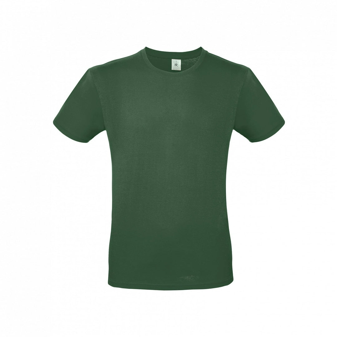 B&C TU01T Men's #E150 short sleeve t-shirt 100% Pre-shrunk ringspun cotton Tubular construction Thin collar rib Dark color - COOZO