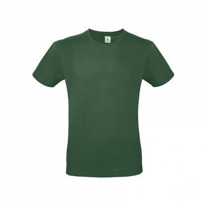 B&C TU01T Men's #E150 short sleeve t-shirt 100% Pre-shrunk ringspun cotton Tubular construction Thin collar rib Dark color - COOZO