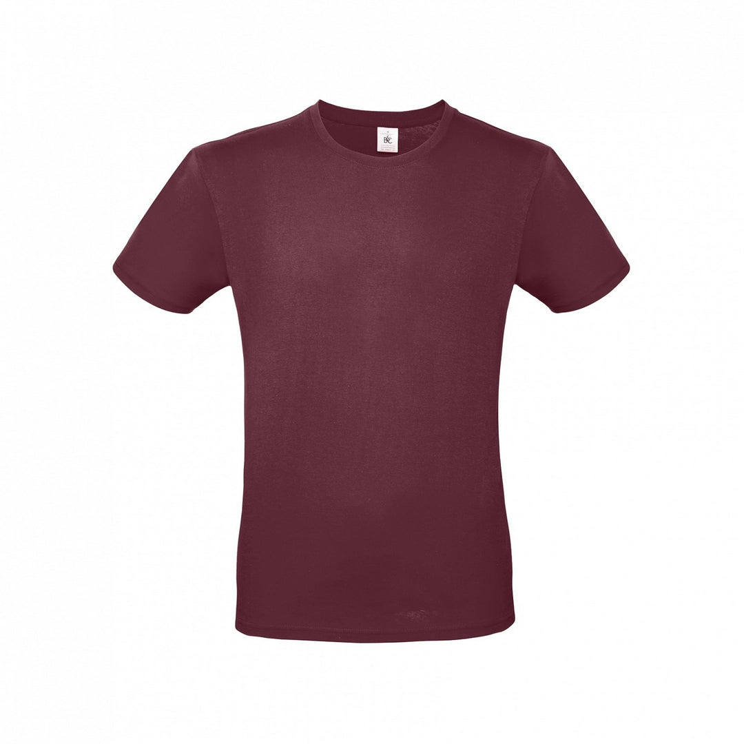 B&C TU01T Men's #E150 short sleeve t-shirt 100% Pre-shrunk ringspun cotton Tubular construction Thin collar rib Dark color - COOZO