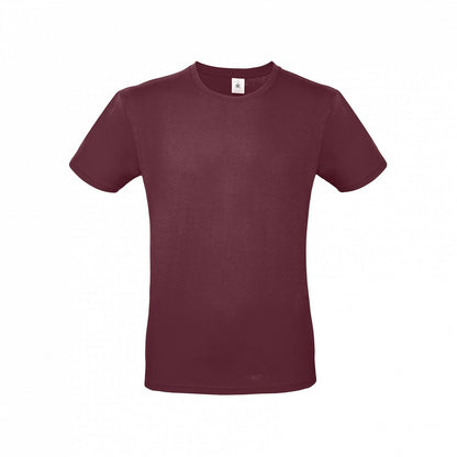 B&C TU01T Men's #E150 short sleeve t-shirt 100% Pre-shrunk ringspun cotton Tubular construction Thin collar rib Dark color - COOZO