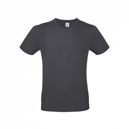 B&C TU01T Men's #E150 short sleeve t-shirt 100% Pre-shrunk ringspun cotton Tubular construction Thin collar rib Dark color - COOZO