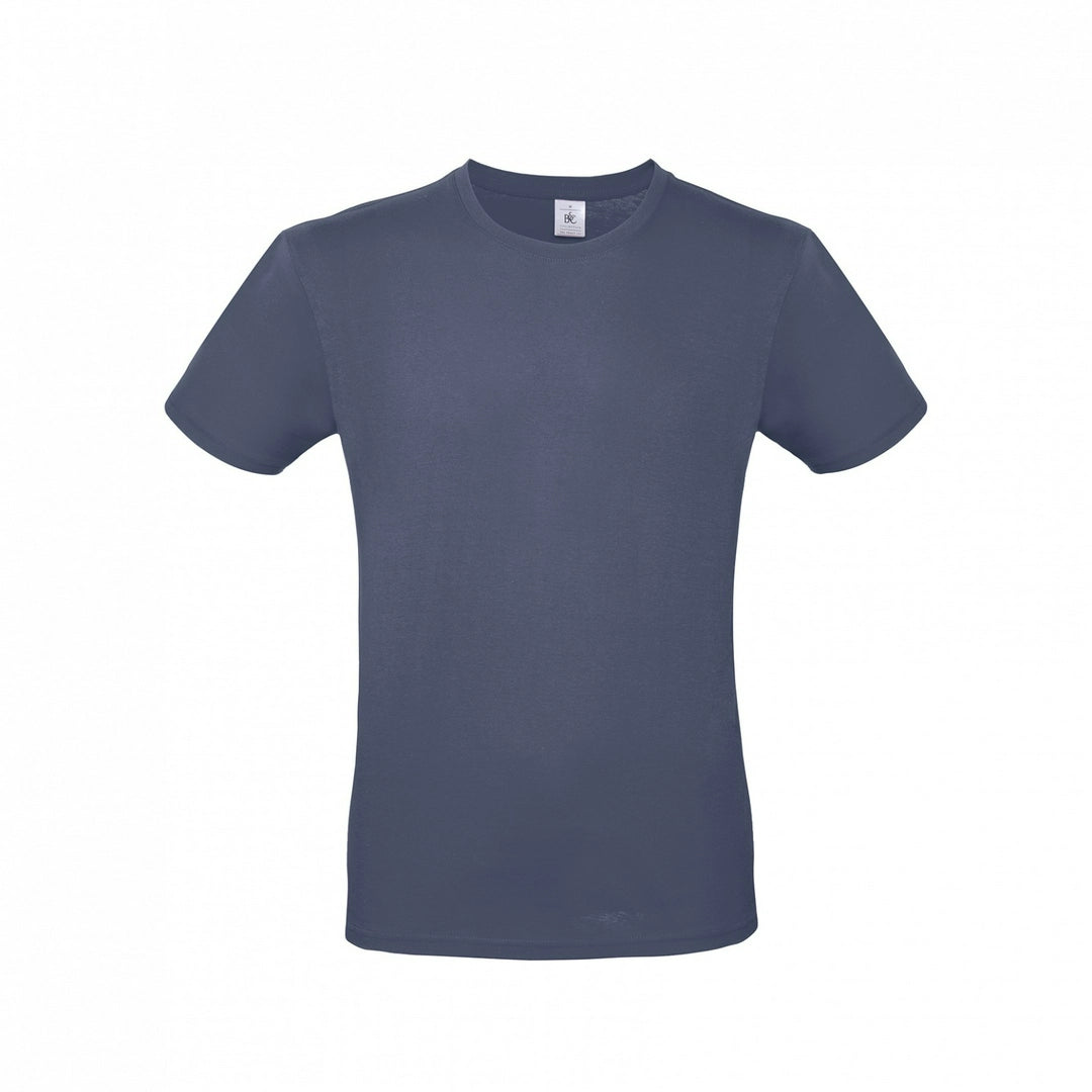 B&C TU01T Men's #E150 short sleeve t-shirt 100% Pre-shrunk ringspun cotton Tubular construction Thin collar rib Dark color - COOZO