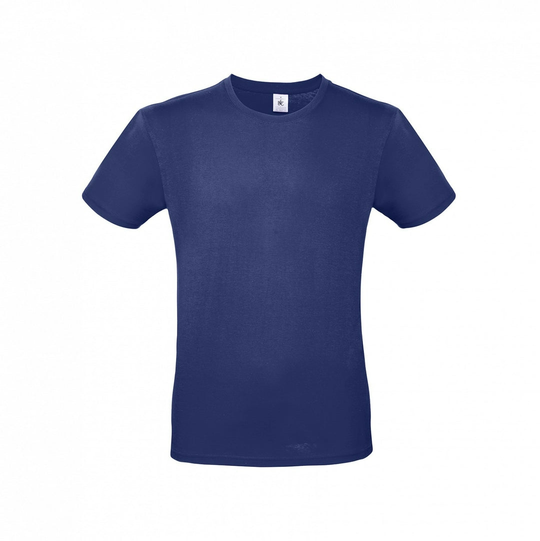 B&C TU01T Men's #E150 short sleeve t-shirt 100% Pre-shrunk ringspun cotton Tubular construction Thin collar rib Dark color - COOZO