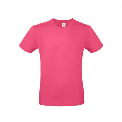 B&C TU01T Men's #E150 short sleeve t-shirt 100% Pre-shrunk ringspun cotton Tubular construction Thin collar rib Light color - COOZO