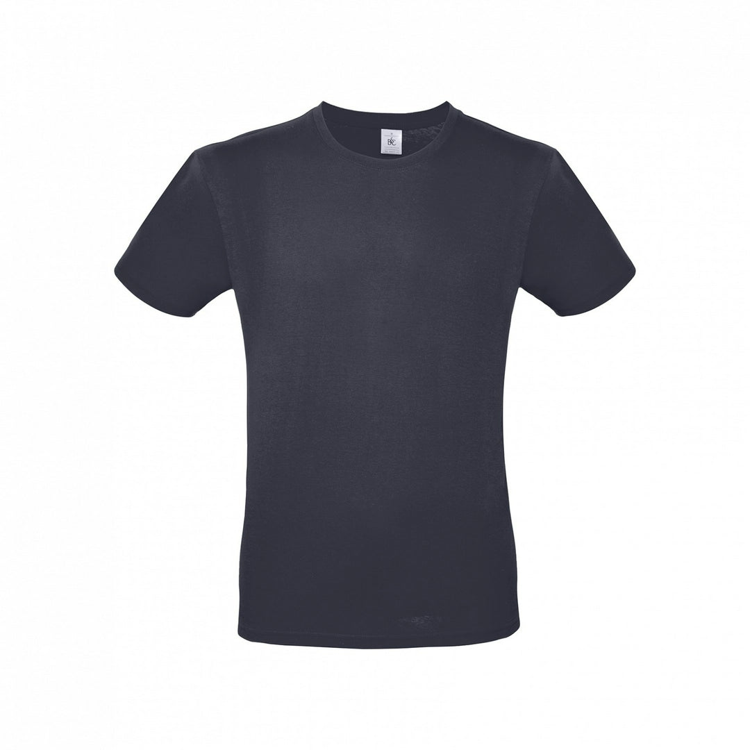 B&C TU01T Men's #E150 short sleeve t-shirt 100% Pre-shrunk ringspun cotton Tubular construction Thin collar rib Dark color - COOZO