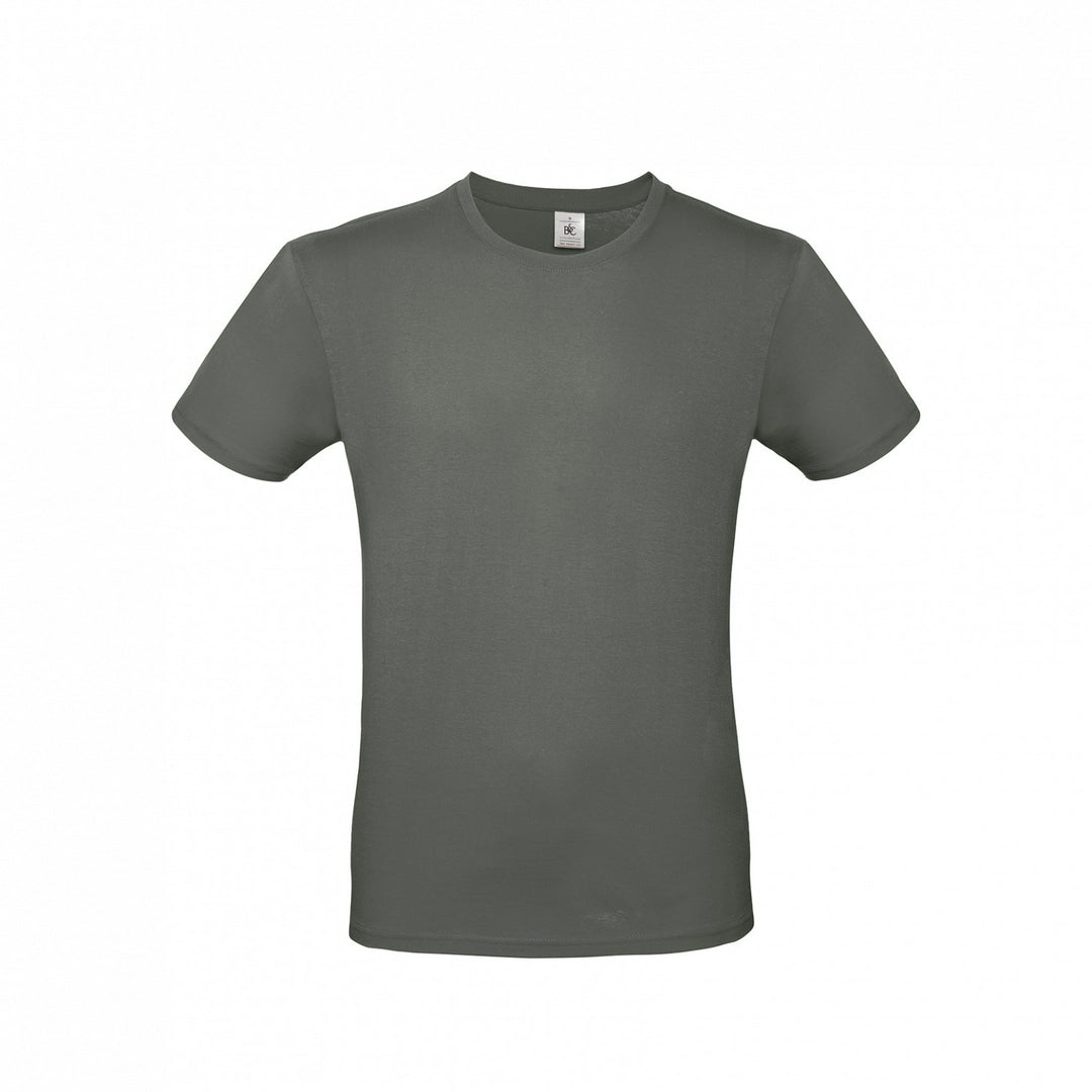 B&C TU01T Men's #E150 short sleeve t-shirt 100% Pre-shrunk ringspun cotton Tubular construction Thin collar rib Light color - COOZO