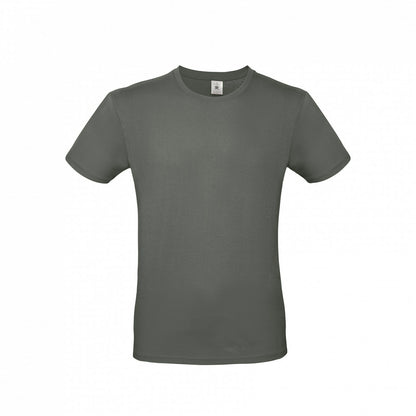 B&C TU01T Men's #E150 short sleeve t-shirt 100% Pre-shrunk ringspun cotton Tubular construction Thin collar rib Light color - COOZO