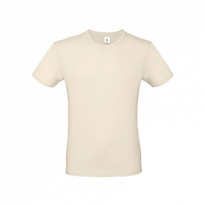 B&C TU01T Men's #E150 short sleeve t-shirt 100% Pre-shrunk ringspun cotton Tubular construction Thin collar rib Light color - COOZO