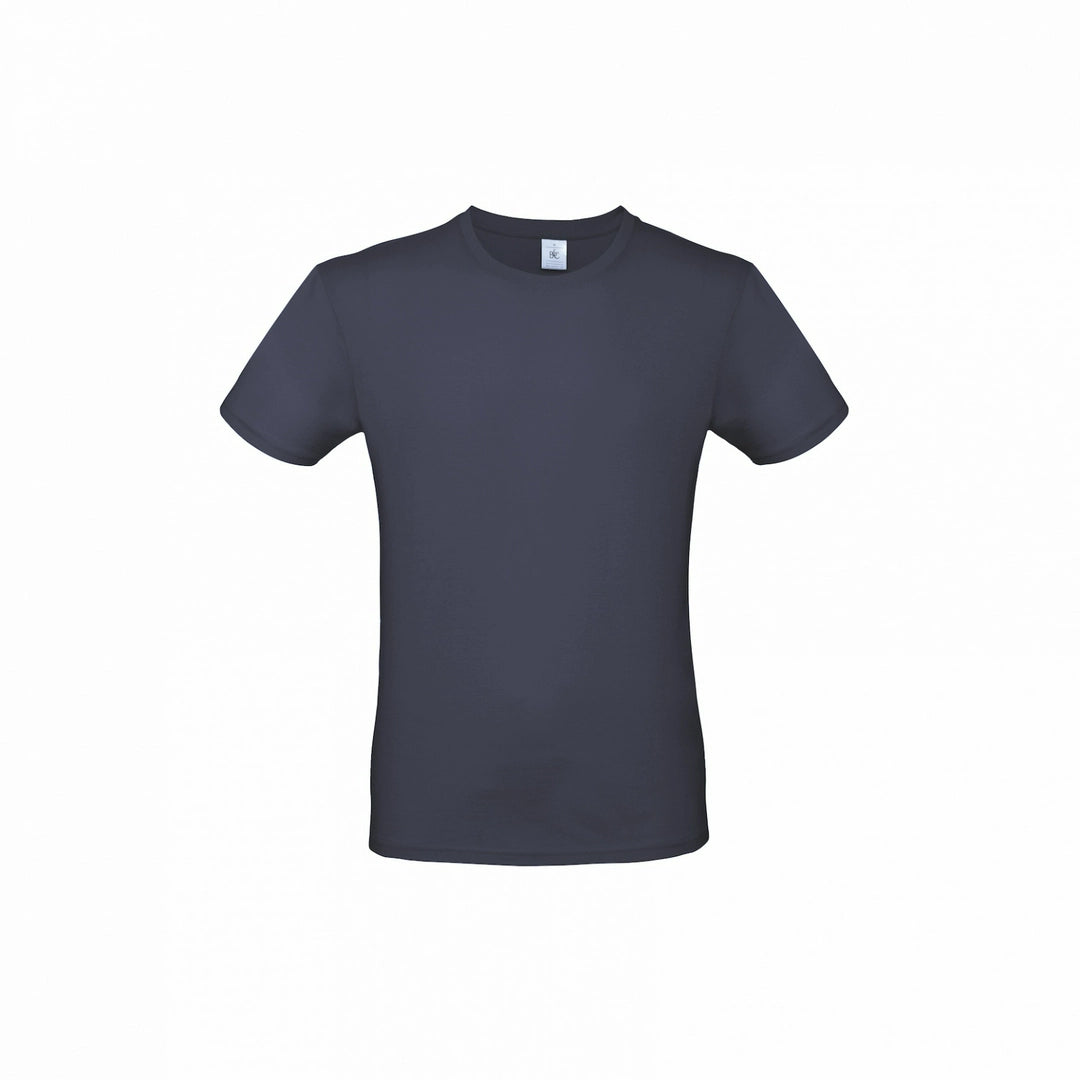 B&C TU01T Men's #E150 short sleeve t-shirt 100% Pre-shrunk ringspun cotton Tubular construction Thin collar rib Dark color - COOZO