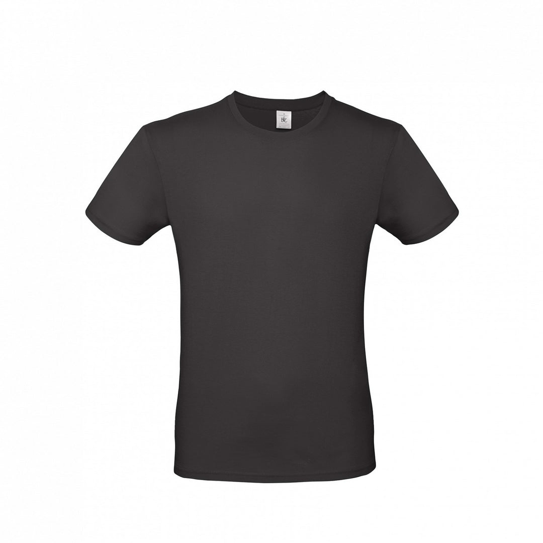 B&C TU01T Men's #E150 short sleeve t-shirt 100% Pre-shrunk ringspun cotton Tubular construction Thin collar rib Dark color - COOZO