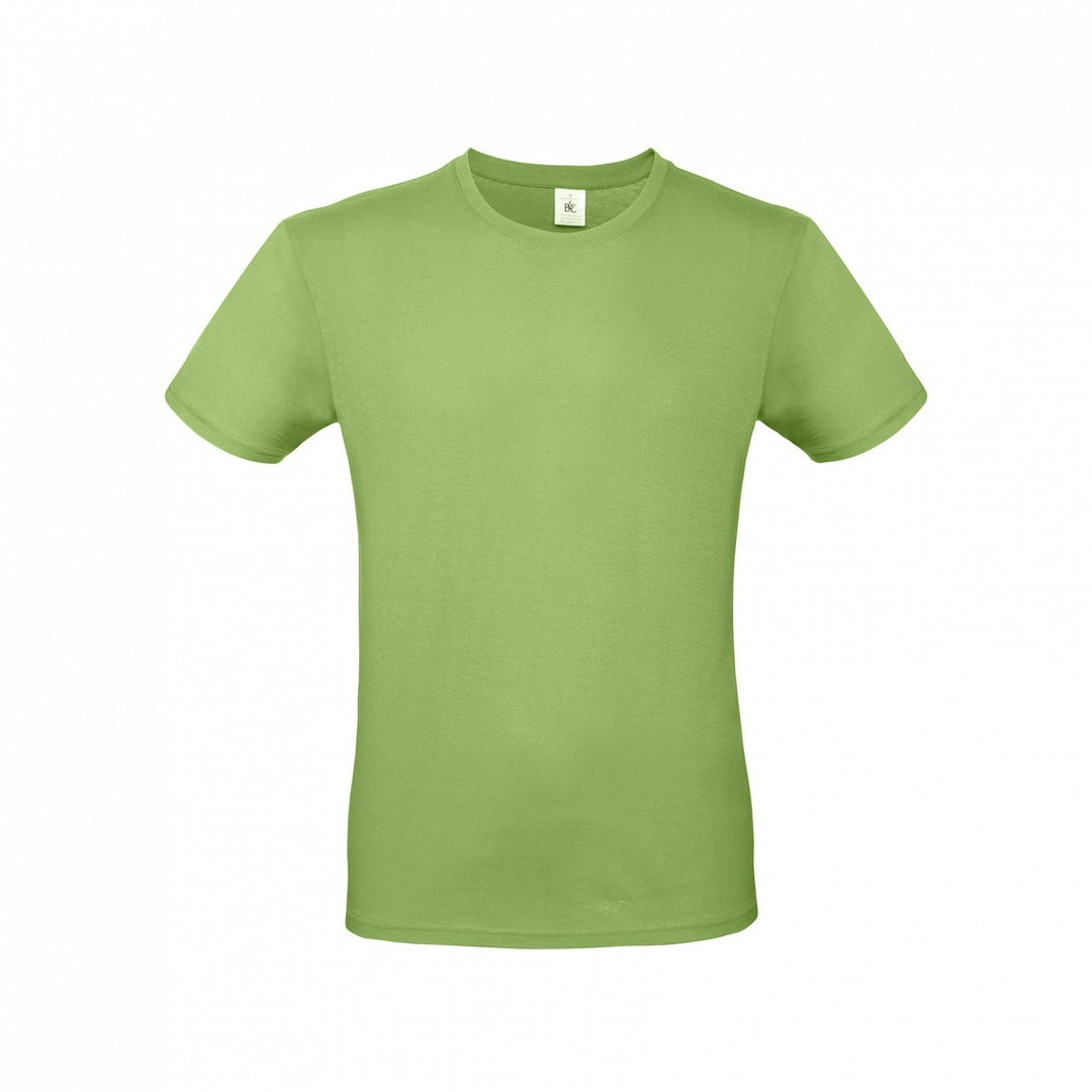 B&C TU01T Men's #E150 short sleeve t-shirt 100% Pre-shrunk ringspun cotton Tubular construction Thin collar rib Light color - COOZO