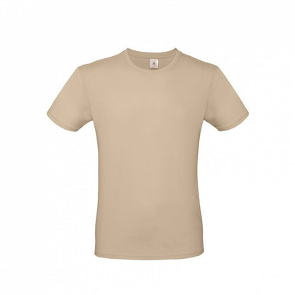 B&C TU01T Men's #E150 short sleeve t-shirt 100% Pre-shrunk ringspun cotton Tubular construction Thin collar rib Light color - COOZO