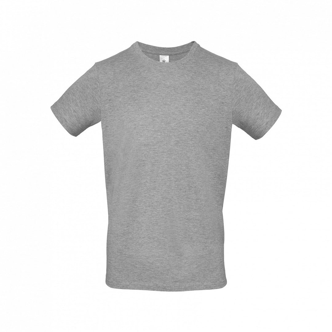 B&C TU01T Men's #E150 short sleeve t-shirt 100% Pre-shrunk ringspun cotton Tubular construction Thin collar rib Light color - COOZO