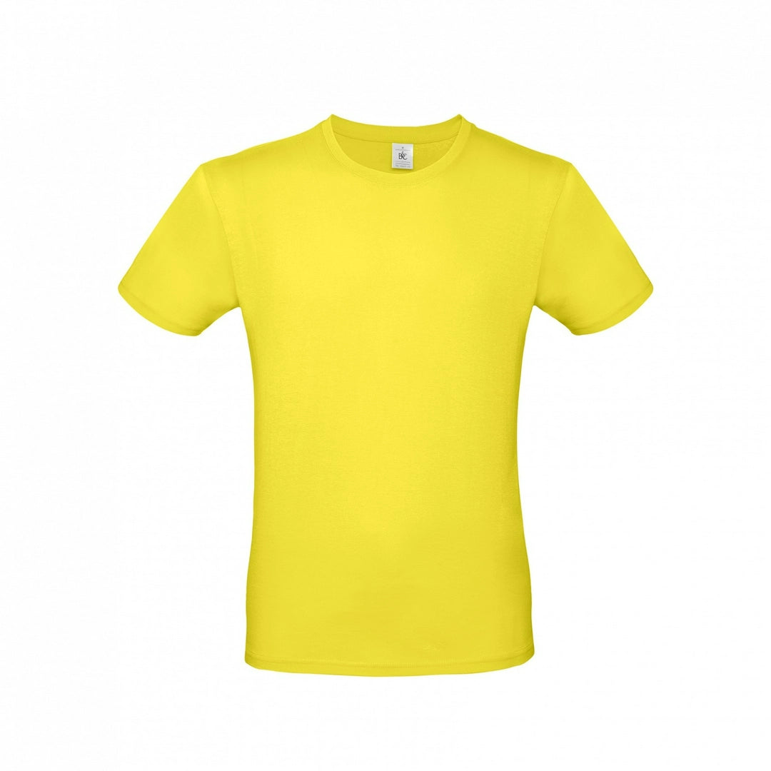 B&C TU01T Men's #E150 short sleeve t-shirt 100% Pre-shrunk ringspun cotton Tubular construction Thin collar rib Light color - COOZO
