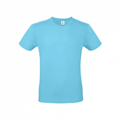 B&C TU01T Men's #E150 short sleeve t-shirt 100% Pre-shrunk ringspun cotton Tubular construction Thin collar rib Light color - COOZO