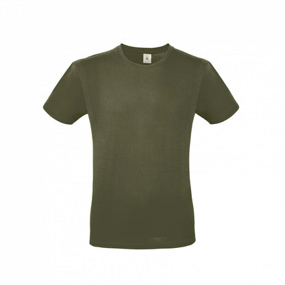 B&C TU01T Men's #E150 short sleeve t-shirt 100% Pre-shrunk ringspun cotton Tubular construction Thin collar rib Dark color - COOZO