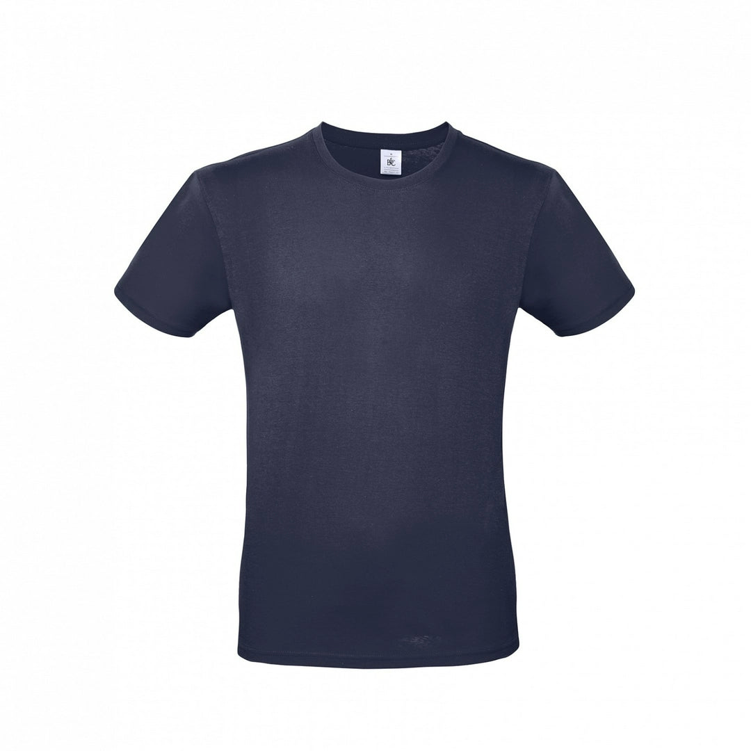 B&C TU01T Men's #E150 short sleeve t-shirt 100% Pre-shrunk ringspun cotton Tubular construction Thin collar rib Dark color - COOZO