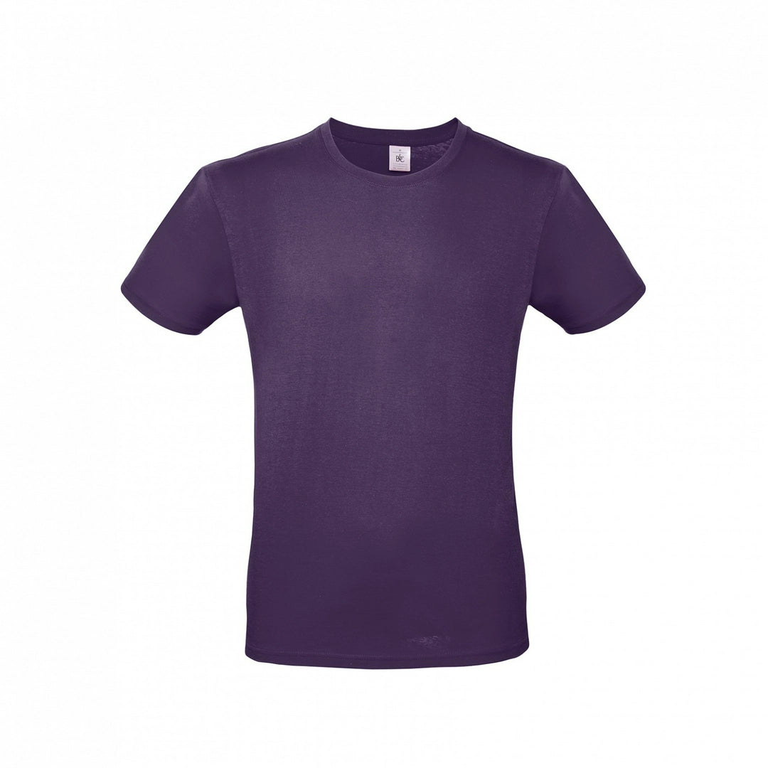 B&C TU01T Men's #E150 short sleeve t-shirt 100% Pre-shrunk ringspun cotton Tubular construction Thin collar rib Dark color - COOZO