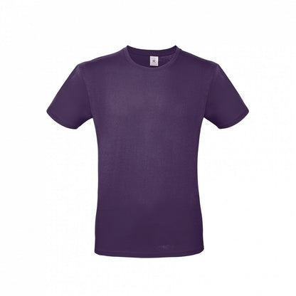 B&C TU01T Men's #E150 short sleeve t-shirt 100% Pre-shrunk ringspun cotton Tubular construction Thin collar rib Dark color - COOZO