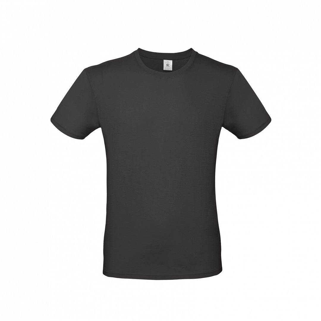 B&C TU01T Men's #E150 short sleeve t-shirt 100% Pre-shrunk ringspun cotton Tubular construction Thin collar rib Dark color - COOZO