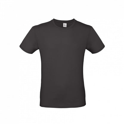 B&C TU01T Men's #E150 short sleeve t-shirt 100% Pre-shrunk ringspun cotton Tubular construction Thin collar rib Dark color - COOZO