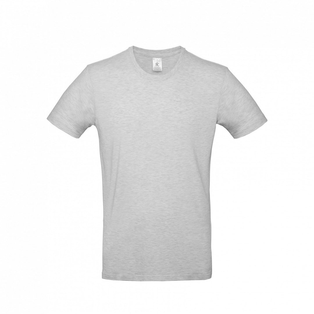 B&C TU03T Men's #E190 short sleeve t-shirt 100% Pre-shrunk ringspun cotton Thin collar rib Tubular construction Light color - COOZO