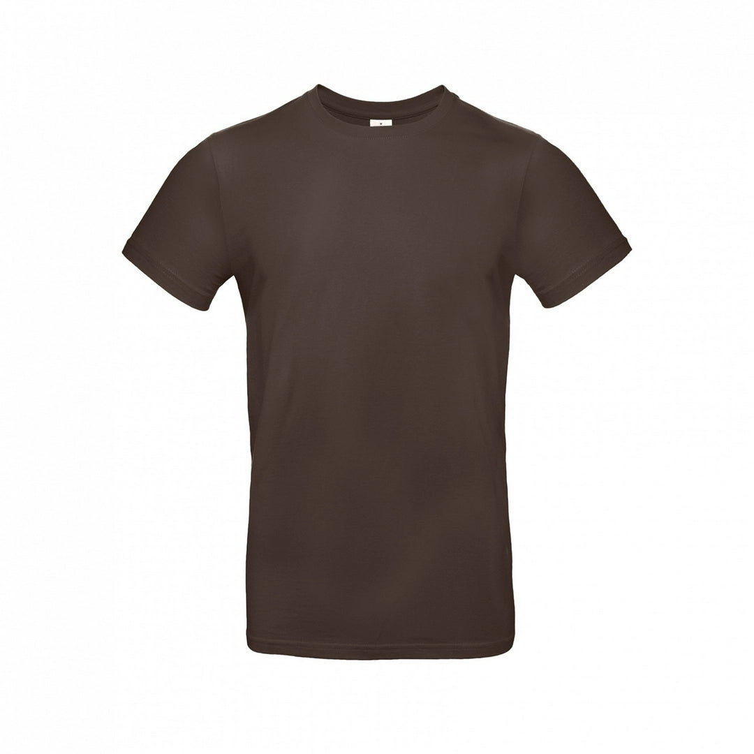 B&C TU03T Men's #E190 short sleeve t-shirt 100% Pre-shrunk ringspun cotton Thin collar rib Tubular construction Dark color - COOZO