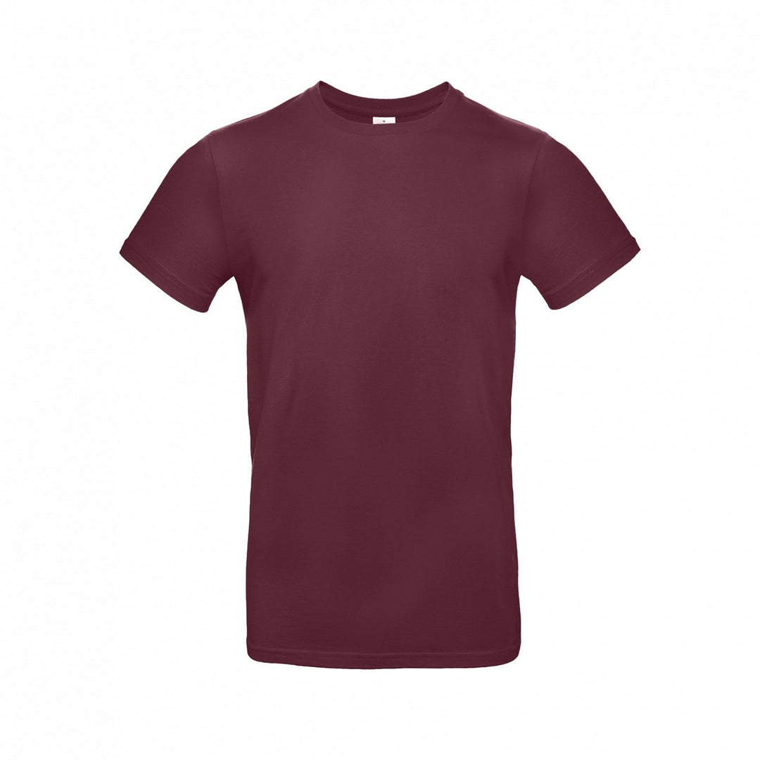 B&C TU03T Men's #E190 short sleeve t-shirt 100% Pre-shrunk ringspun cotton Thin collar rib Tubular construction Dark color - COOZO